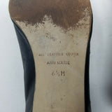 Etienne Aigner Ann Marie Black Leather Pumps Shoes Kitten Heels Low Womens 6.5M