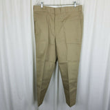Vintage Dickies Shape Set Stain Release Twill Work Pants Mens 38x28 Tan NOS USA