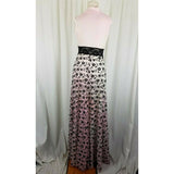 Vintage Silk Lace Kimono Wrap Maxi Robe Asian Womens S Sexy Frog Closure Ombre