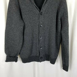 Mens Wearhouse Shawl Collar Sweater Mens M L Cardigan Patch Elbows Knit Charcoal