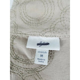 J.Jill Canvas Cotton Embroidered Pleated Fit & Flare Riding Jacket Coat Womens M
