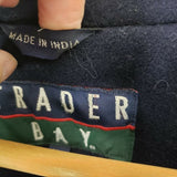 Trader Bay Quilted Insulated Double Breasted Wool Navy PeaCoat Jacket Mens XLT
