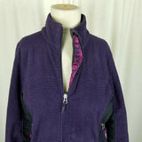 LL Bean Quilted Embroidered Fleece Full Zip Up Anorak Jacket Womens PM Stretch