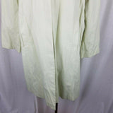 Talbots Floral Lined Long Lime Green Rain Trench Coat Womens XL Placket Front