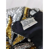 Vintage Designer LAURENCE KAZAR Glam Club Sequins Beaded Silk Formal Dress L