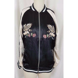 Pacsun Kendall & Kylie Eagles Roses Satin Bomber Jacket Womens M Boyfriend Look