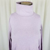 LL Bean Jersey Knit Long Sleeve Heathered Turtleneck Shirt Top Womens XL Pastel