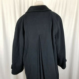 Larry Levine Black Cashmere Wool Long Maxi Swing Peacoat Womens 12 Velvet Collar