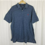 Polo Ralph Lauren Collared 1/4 Button Up Short Sleeve Shirt Mens XL Heathered