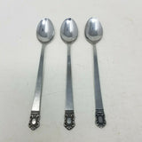 HF Mystique Stainless Steel Flatware Silverware Long Dessert Spoons Lot 3 VTG