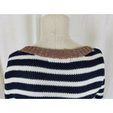 Banana Republic Nautical Striped Navy Blue White Metallic Knit Sweater Womens S