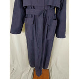 London Fog Cape Top Insulated Belted Buckle Spy Trench Coat Womens 12 Purple