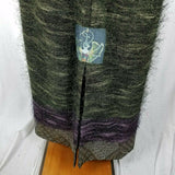 Lee Andersen Art to Wear Maxi Skirt Ombre Metallic Fuzzy Embellished Womens L