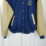 Operation II Montecristo Denim Canvas Bomber Jacket Mens L Vintage LA Loving