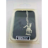 Paul Revere's Ride Pewter Silver Chain Necklace Pendant Charm Souvenir Jewelry