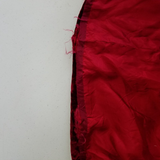 Vintage Crushed Red Velvet Maxi Dress Womens S Formal PomPom Textured Top Empire