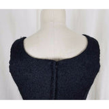 Vintage Nu Oz Bodycon Stretch Boiled Wool Look Little Black Dress Womens S USA
