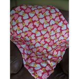 Vintage 70s Handmade Quilted Double Sided Patchwork Baby Lap Quilt Blanket 38x44