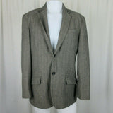 Banana Republic Herringbone Tweed Wool Sport Coat Jacket Blazer Mens 40 Gray