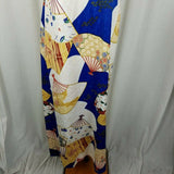 Bucks of Hawaii Long Maxi Hawaiian Fans House Sun Dress Womens 10 Vintage 70s