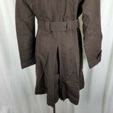 Gap Canvas Belted Tie Sash Midi Trench Coat Peacoat Womens L Chocolate Brown