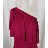 Anthropologie Gemma Off Shoulder Jersey Top Tunic Shirt 3 Dots Plum Womens XS