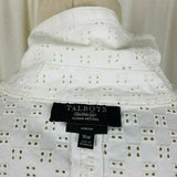 TALBOTS Woman 100% Cotton White Eyelet Lace Jacket Blazer Womens 16W Plus Size