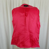 Talbots Linen Open Front Swing Blazer Jacket Womens 8 3/4 Sleeves Bright Pink