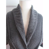 Tommy Hilfiger Buckle Nordic Cable Knit Shawl Collar Sweater Jacket Womens S