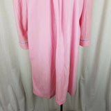 Heather Collection Pink Step In Zip Up Robe Housedress Womens L Quilted Smocked