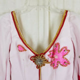 Furisode Kimono Japanese Vintage Geisha Dress Wedding Embroidered Pink Womens XS