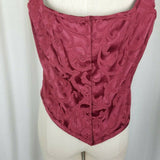 Handmade Brocade Bone-In Corset Top Bustier Steampunk Goth Goddess 1X 2X Maroon