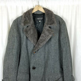 Jordan Marsh Aztec Timme Tuft Alpaca Fur Herringbone Western Peacoat Mens 42 L