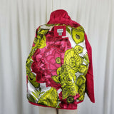 Chico's 3/4 Sleeves Jacket Blazer Womens 1 M Ruffled Pleated Collar Raspberry