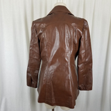 Vintage Sears Western OutdoorWear Faux Fur Leather Peacoat Trench Coat Womens 16