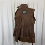 Vintage Sears Western OutdoorWear Faux Fur Leather Peacoat Trench Coat Womens 16