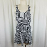 Forever 21 Black & White Abstract Blouson Dress Womens S Psychedelic Patchwork