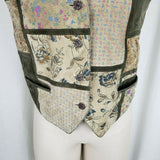 Leather Sound Pig Suede Patchwork Vest Buckle Back Womens S Boho Hippie Country