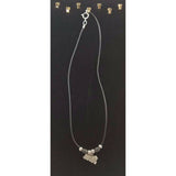 Paul Reveres House Pewter Silver Black Rope Beads Necklace Pendant Charm Jewelry
