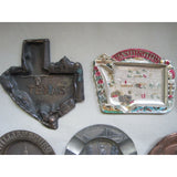 LOT of 7 VINTAGE ASHTRAYS TOURISM TRAVEL STATES PAINTED METAL COLLECTIBLES JAPAN
