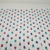 Vintage Dancing Teddy Bears Honey Pots Bees Stretch Jersey Knit Fabric 2 yards