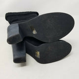 Colin Stuart x Victoria Secret Fold Over Shearling Black Suede Boots Womens 10B