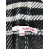Tally Weijl Tartan Plaid Fleece Knit Funnel Neck Belted Bomber Jacket Womens 38