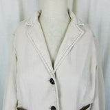 Gap Stretch Corduroy Blazer Look Jean Style Jacket Womens 8 Cropped Tan Ivory