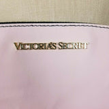 Victoria's Secret Black Pink Racing Stripe Bag Open Top Crossbody Weekender Tote