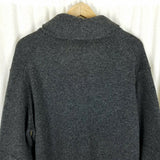 Mens Wearhouse Shawl Collar Sweater Mens M L Cardigan Patch Elbows Knit Charcoal