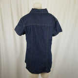 NWT Announcements Maternity Blue Jean Denim Shirt Button Up Top Blouse Womens M