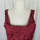 Handmade Brocade Bone-In Corset Top Bustier Steampunk Goth Goddess 1X 2X Maroon