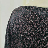 Elementz Stretch Jersey Knit Floral Metallic Top Shirt Tunic Blouse Womens 3X