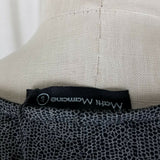 Matti Mamane Jersey Knit Sack Dress Black Gray Colorblock Scoop Neck Womens S